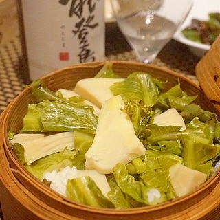 【石川食材】筍と菜の花の蕗蒸し寿司